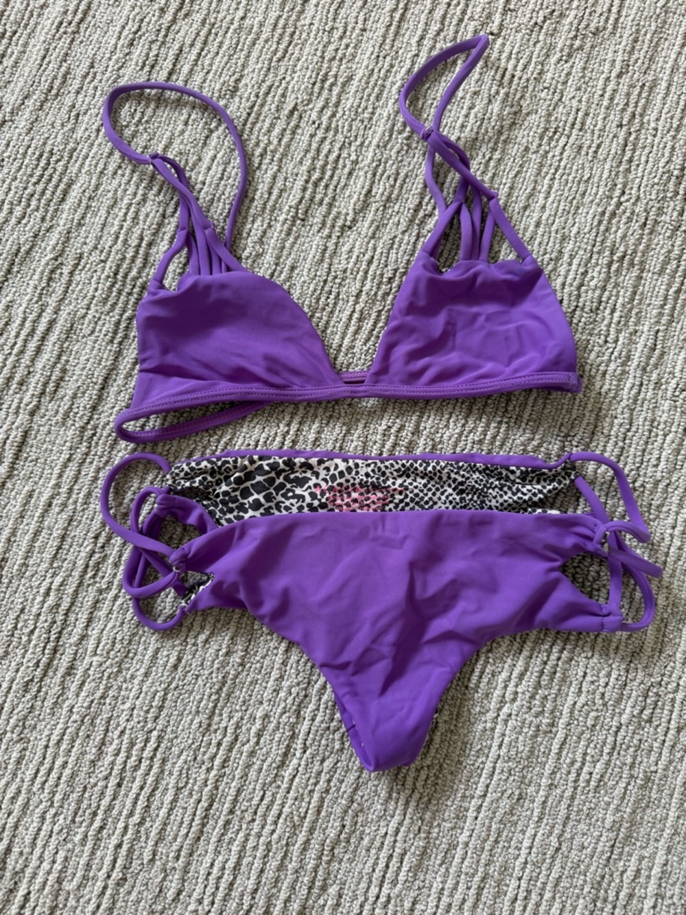 Acacia Swimwear Purple Strappy Triangle Bikini - Small